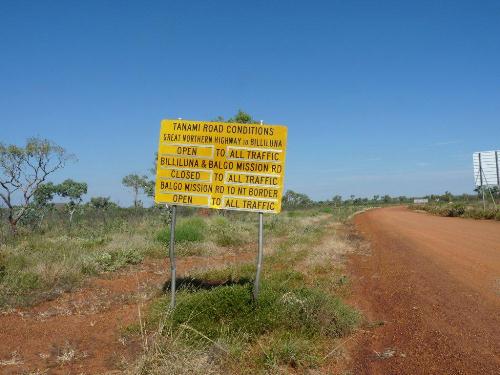 Einfahrt Tanami Road